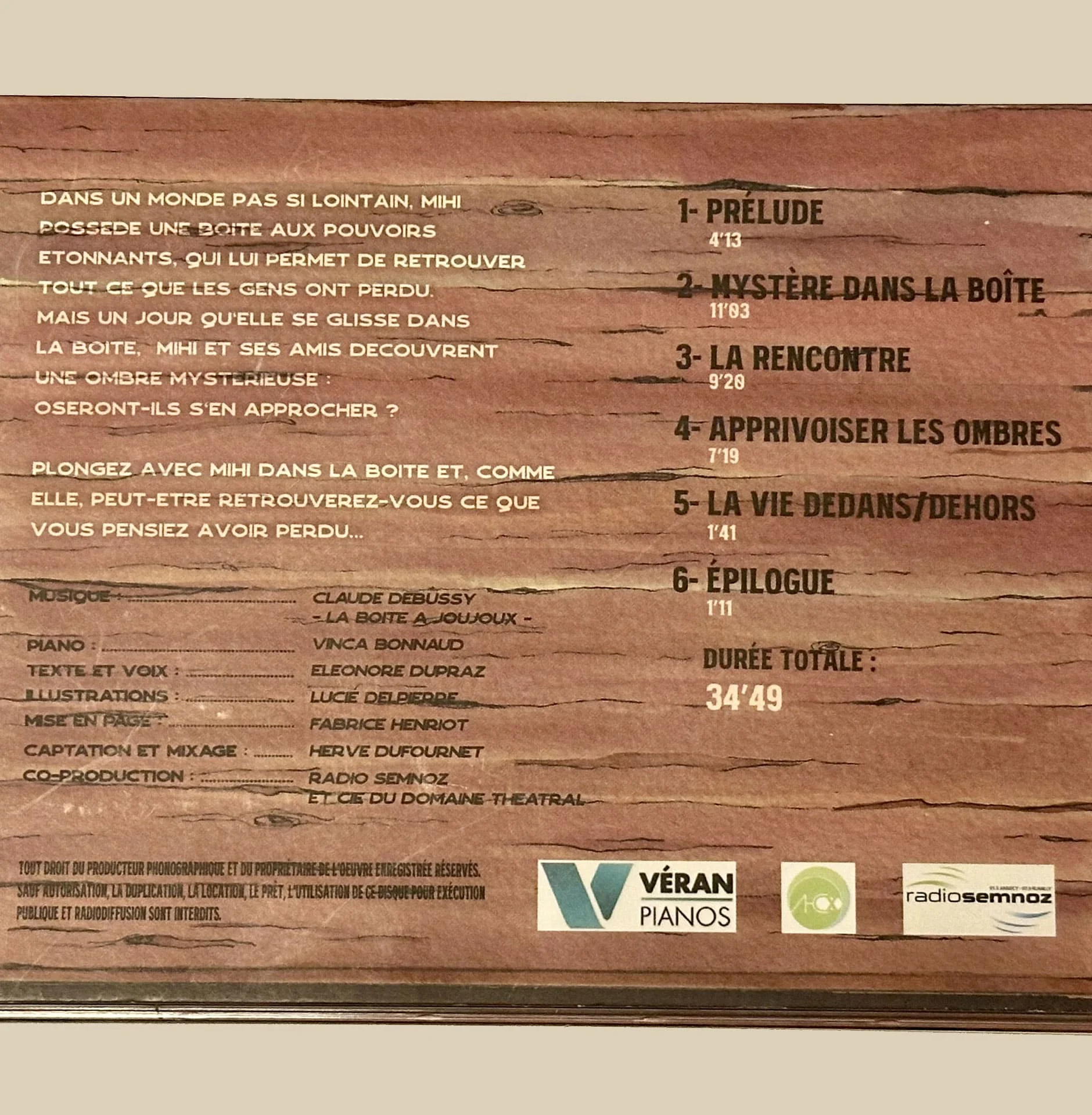 Quatrième de couverture du CD la boîte à joujoux